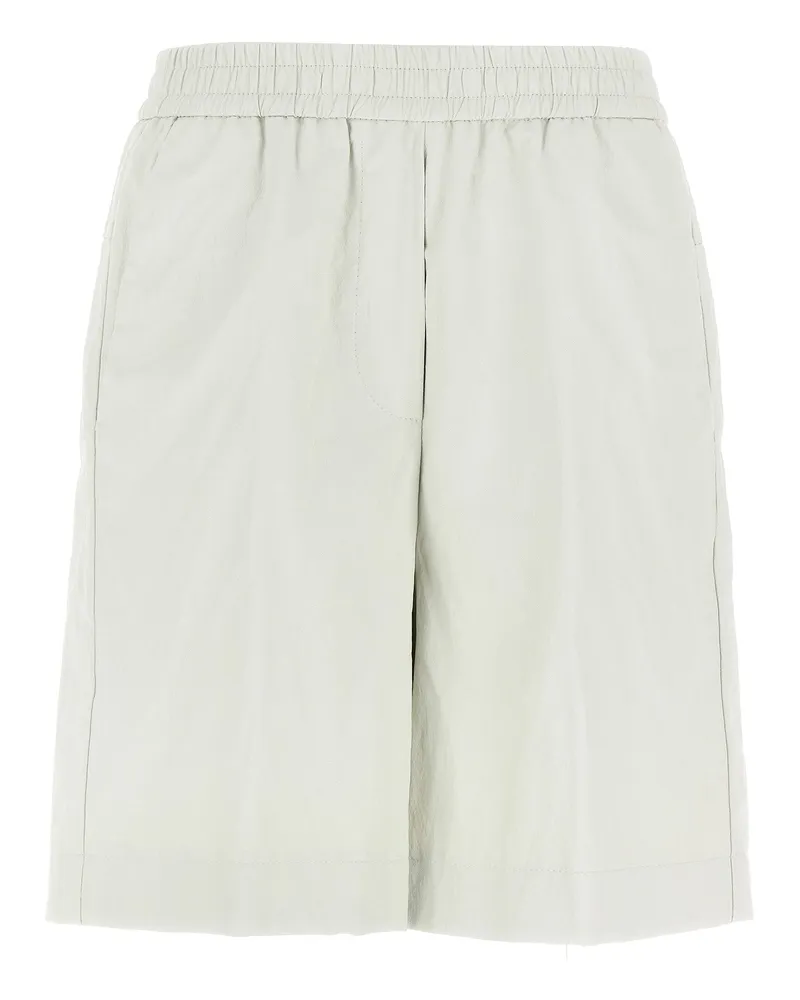 NUDE Nackte Ledereffekt Bermuda Shorts White