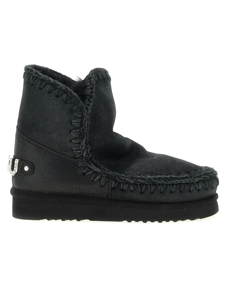 Mou Stiefeletten „Eskimo 18 Rhinestone Logo Black