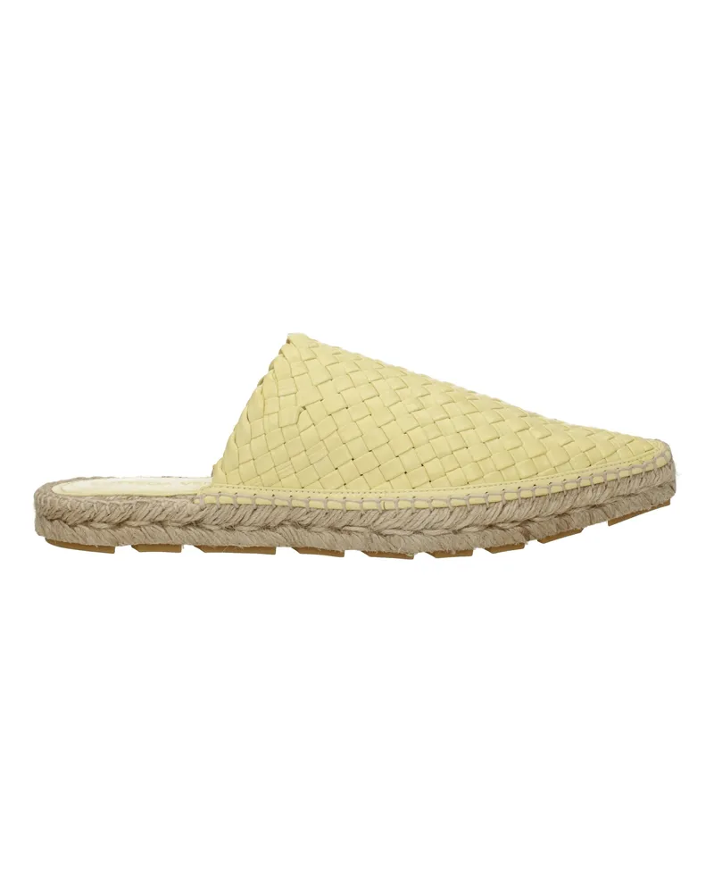 Bottega Veneta Damens Hausschuhe und Clogs Leder Gelb/Moonbeam -