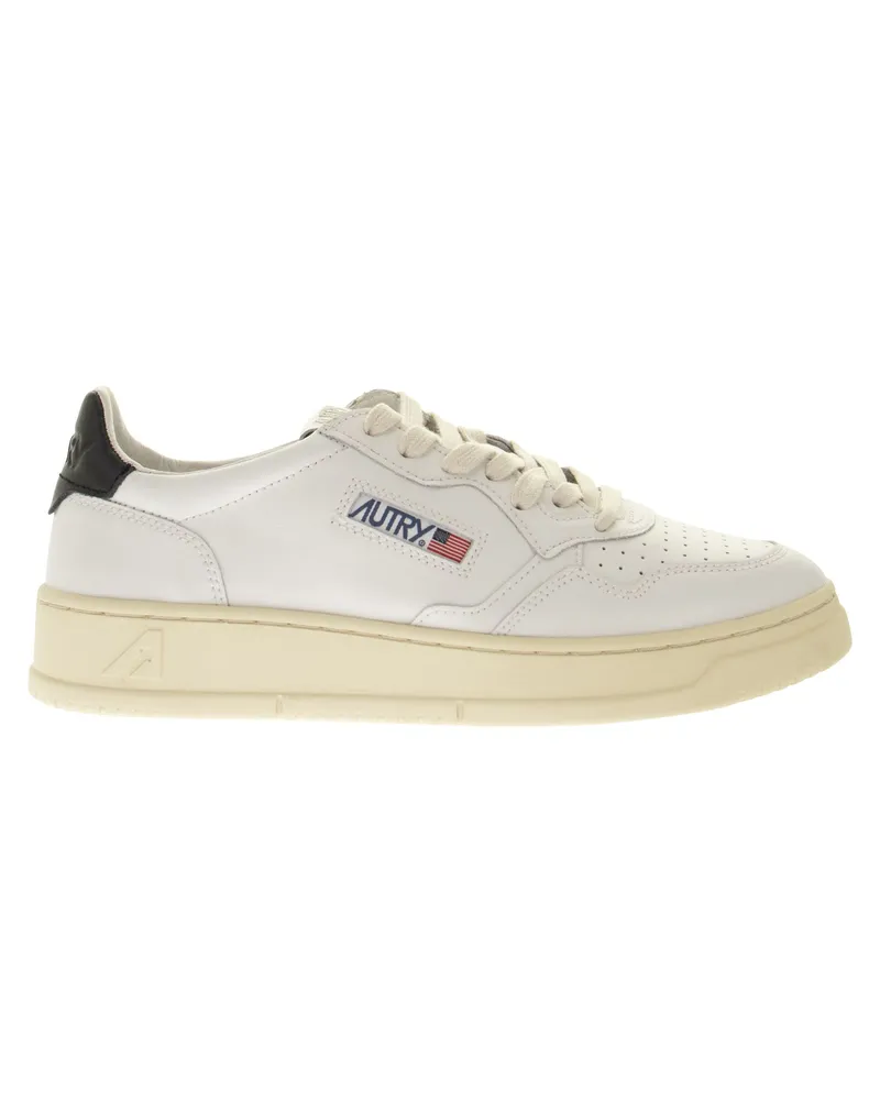 AUTRY Medaillengewinner niedriger Leder -Turnschuhe Weiss