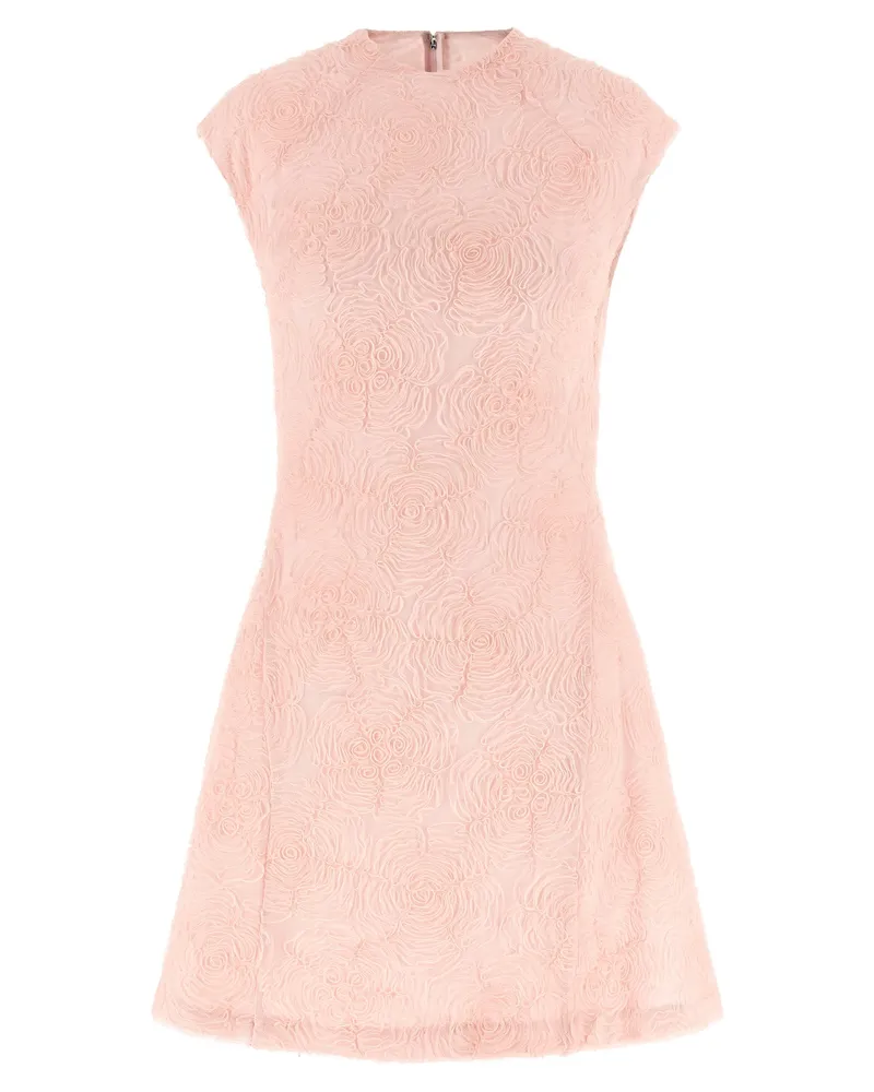 ROTATE Birger Christensen Netzkleid Pink