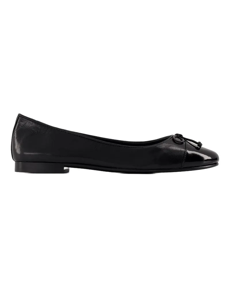 Tory Burch Cap Toe Ballerinas e Leder schwarz Black