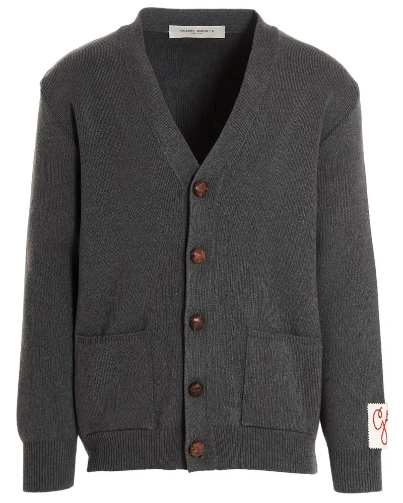Golden Goose Logo Cardigan Gray