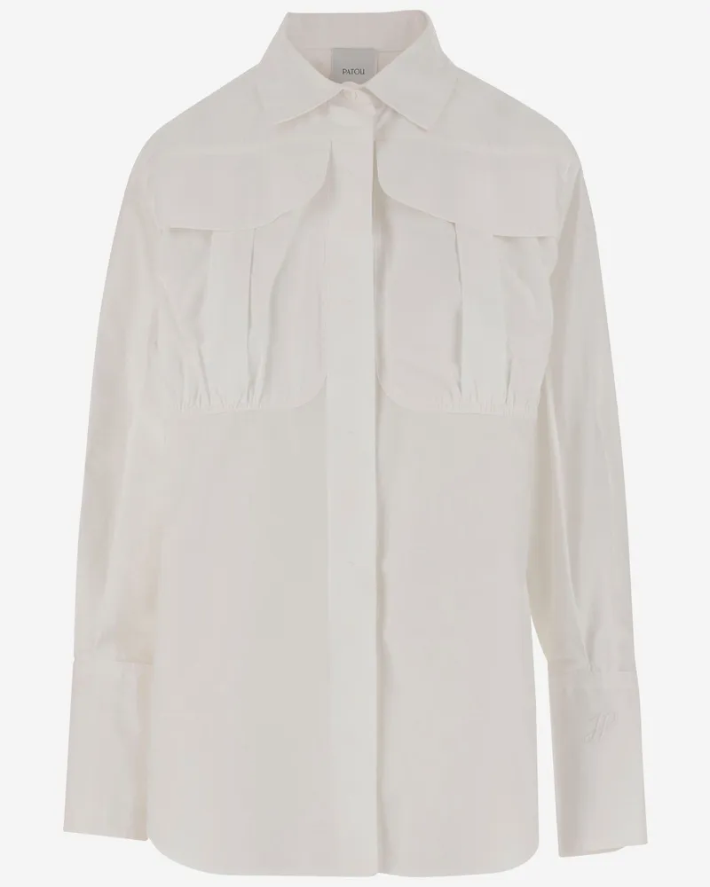 Patou Baumwollhemd mit maximalen Taschen White