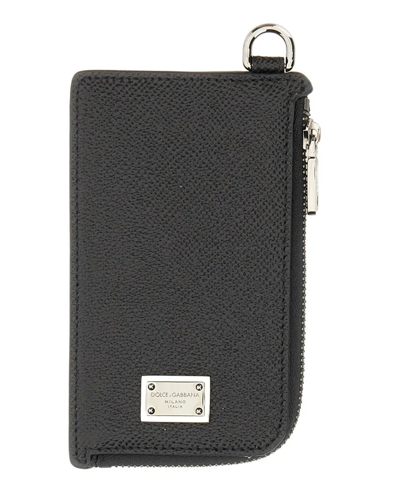 Dolce & Gabbana Kartenhalter mit Logo Plaque Black