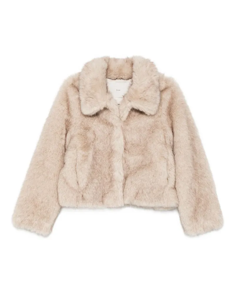 Dunst Kurz geschnittene Jacke aus Kunstpelz von Beige