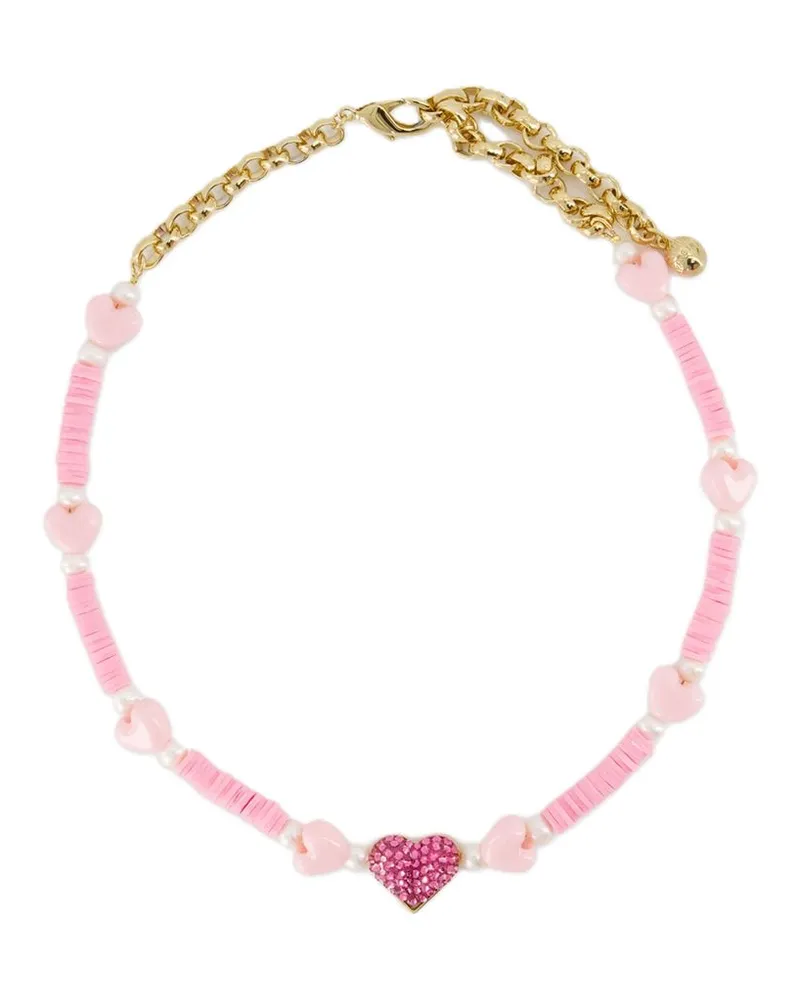Shourouk Rosa Herzohrringe Schurouk Strass Pink Rosa