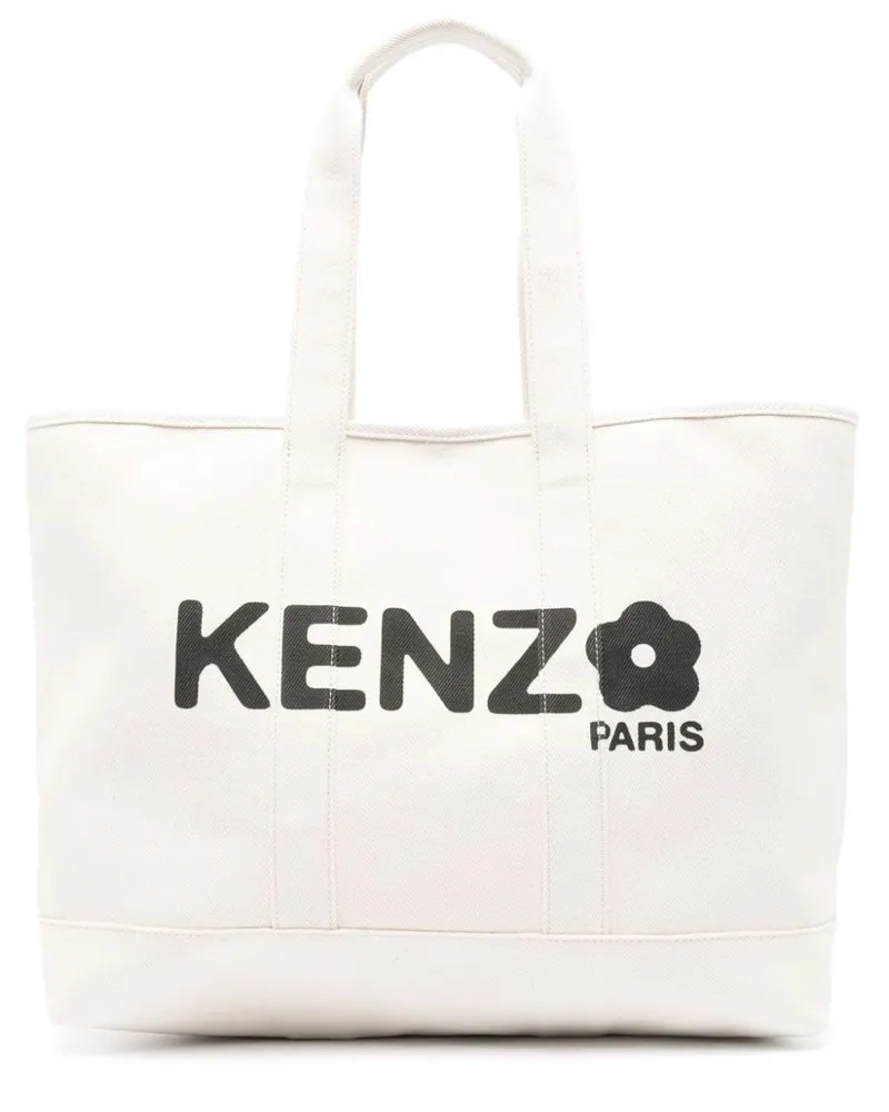 Kenzo Large "Kenzo Utility" Canvas -Einkaufstasche Nude