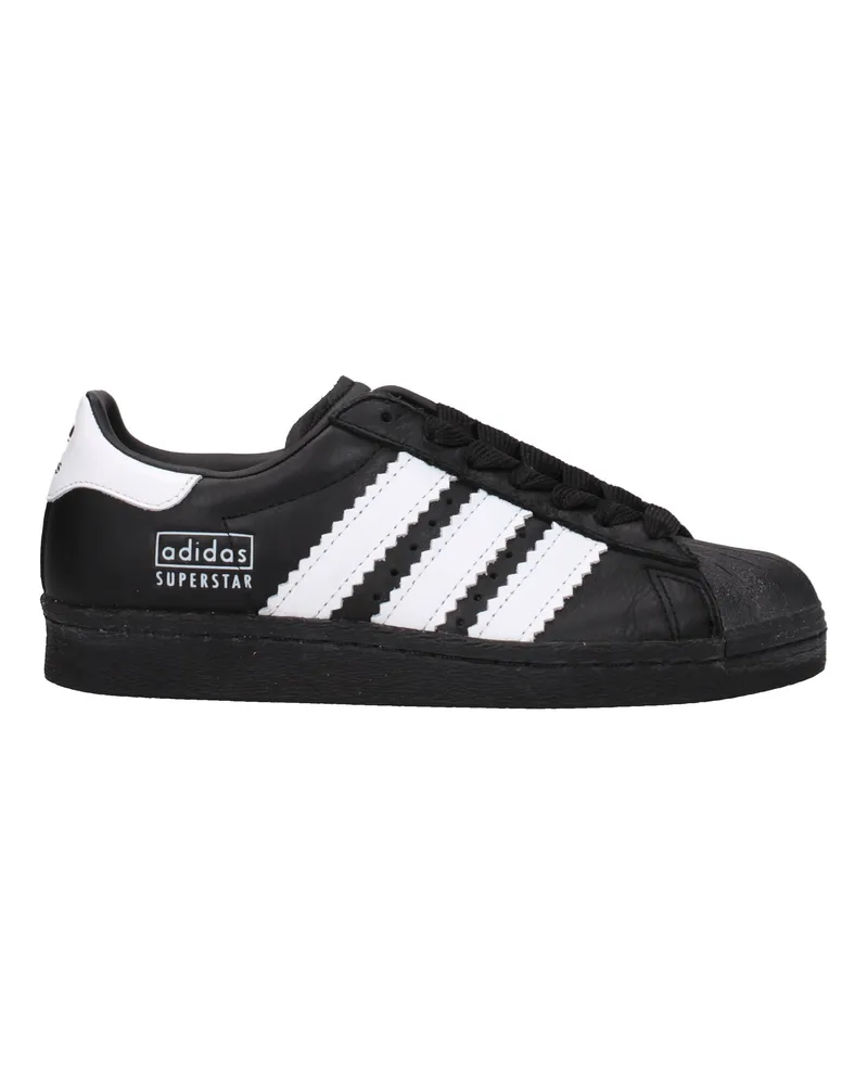 adidas Superstar Damens Sneakers Leder Schwarz/Weiß -