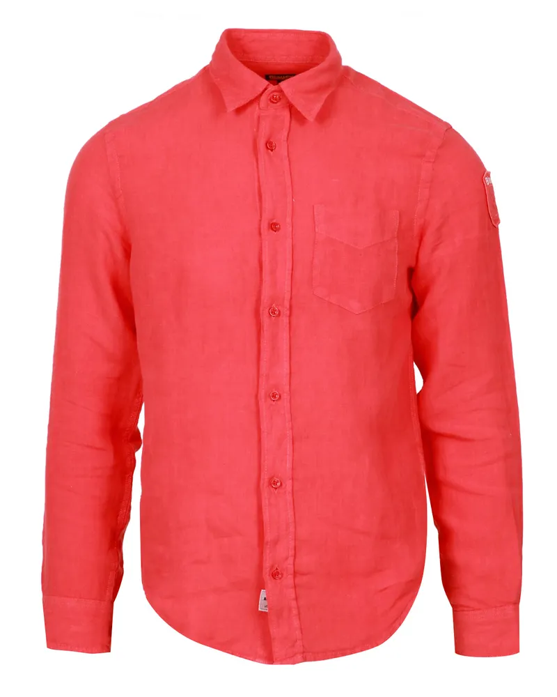 Blauer hemden Korallenrot Coral