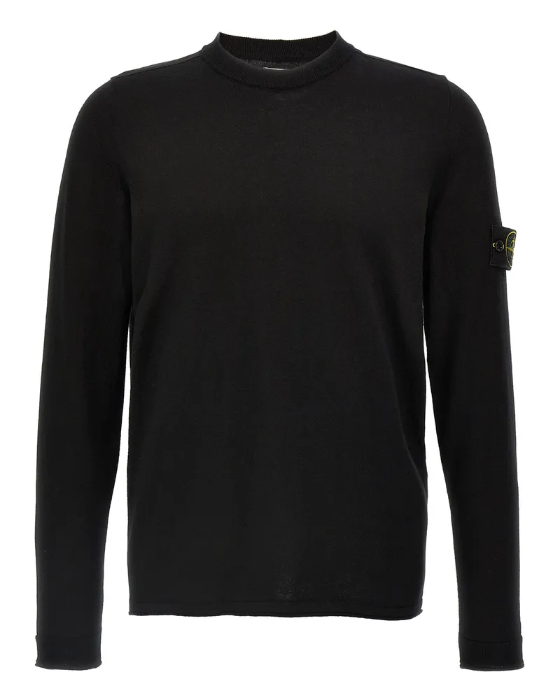 Stone Island Logo Abzeichenpullover Black