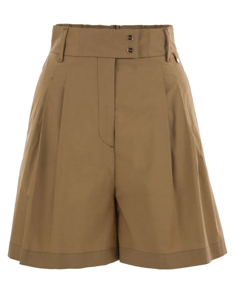 Herno Stretch Cotton Bermuda Shorts Camel