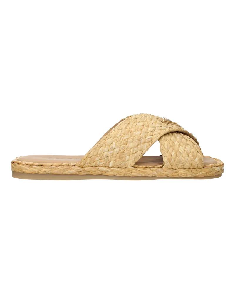 Prada Damens Bastsandalen und Clogs Beige/Natur -