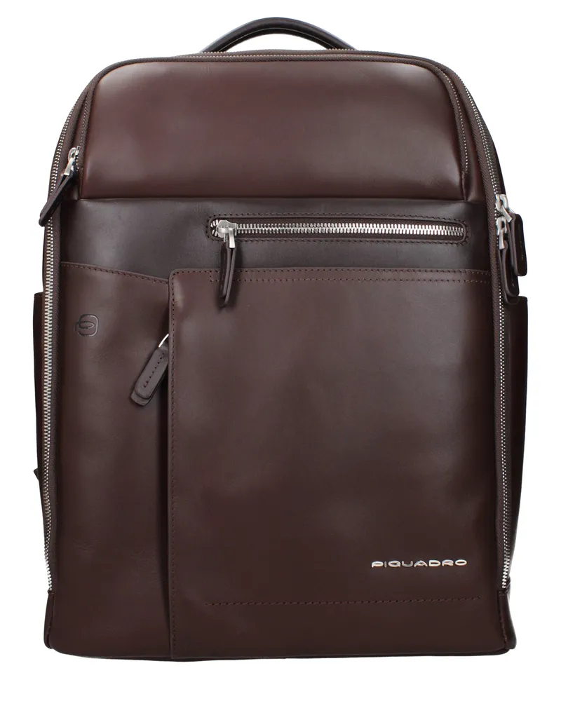 Piquadro Herrens Rucksäcke und Beuteltaschen Braun/Testa Di Moro Leder -