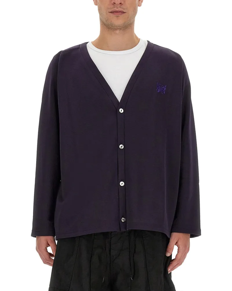 NEEDLES Nadel -Strickjacke mit Logo Purple