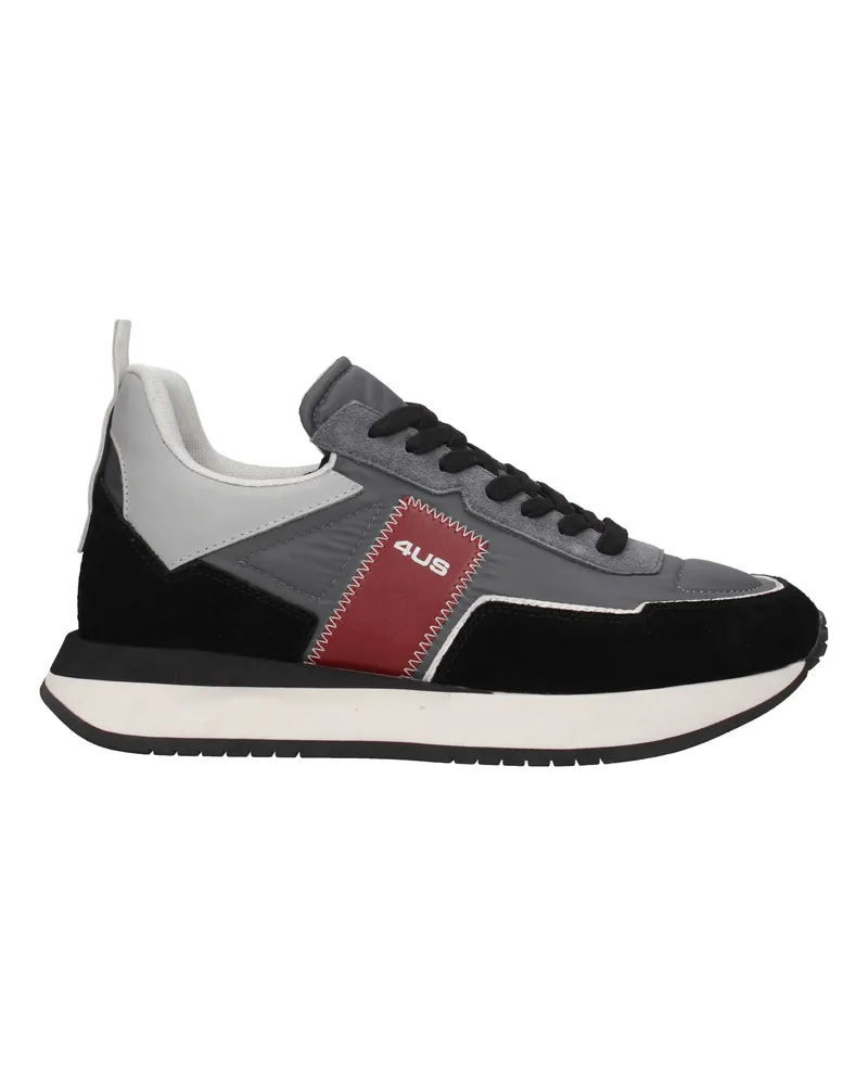 Cesare Paciotti Sneakers 4us Herren Stoff Grau/Bordeaux -