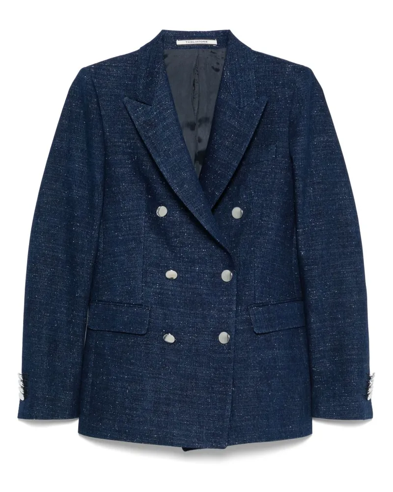 Tagliatore Cotton Double Breasted Jacke Blue