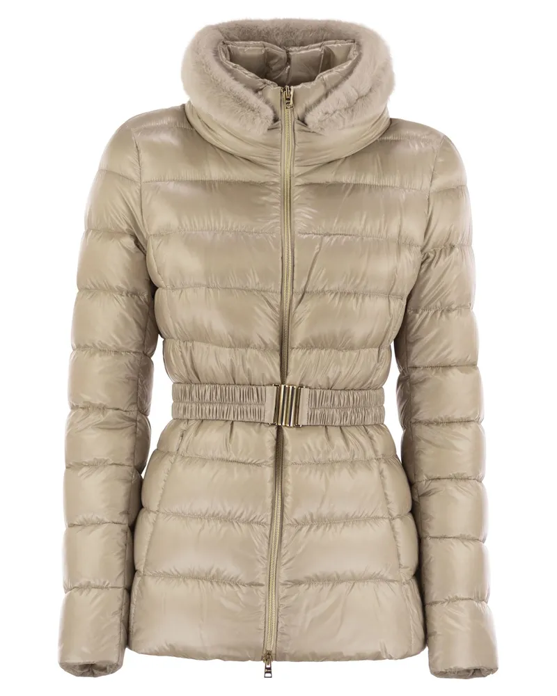 Herno Claudia Ultralight Nylon Down Jacke Beige