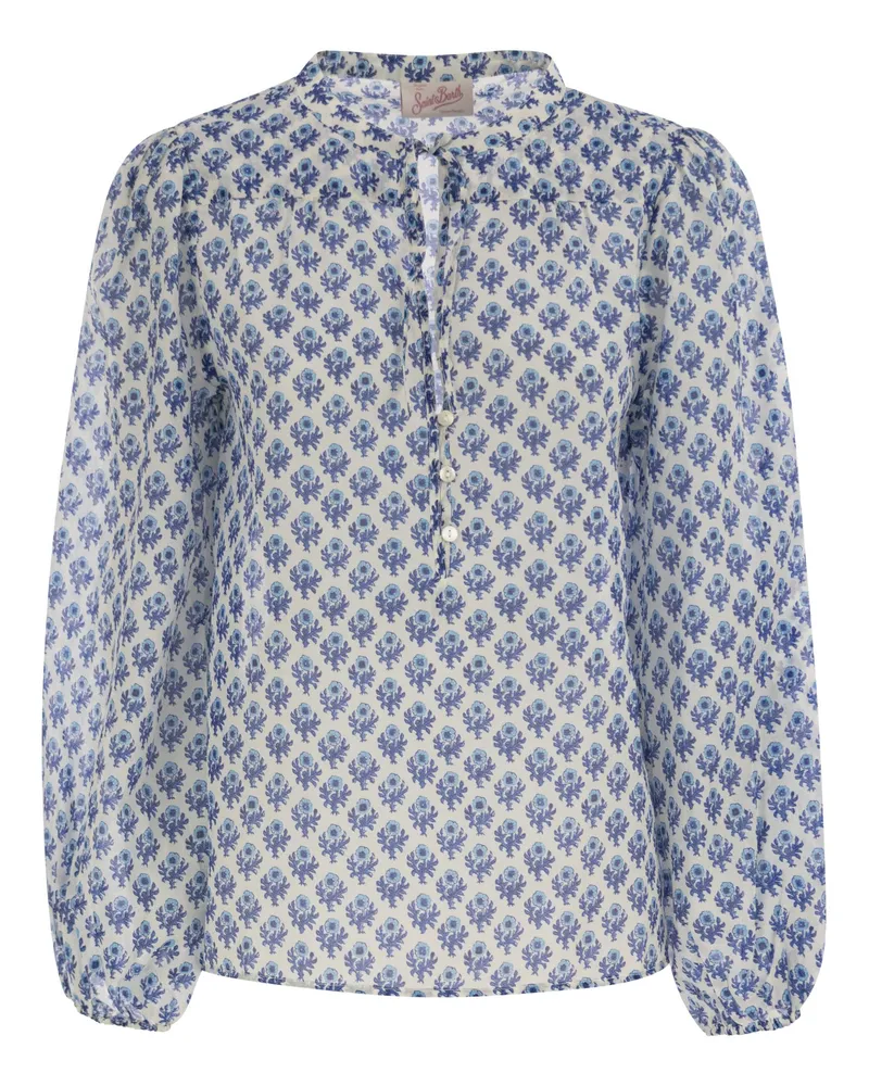 MC2 Saint Barth Harper Hemd mit Mandarinkragen Blue