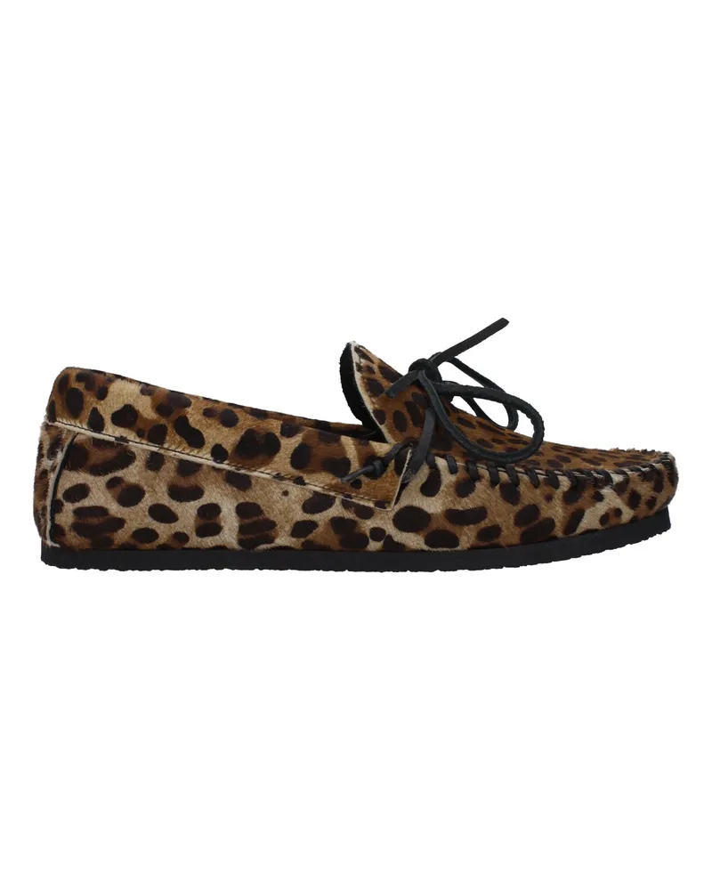 Isabel Marant Damens Loafer Braunes Ponyhaar/Leopardenmuster -