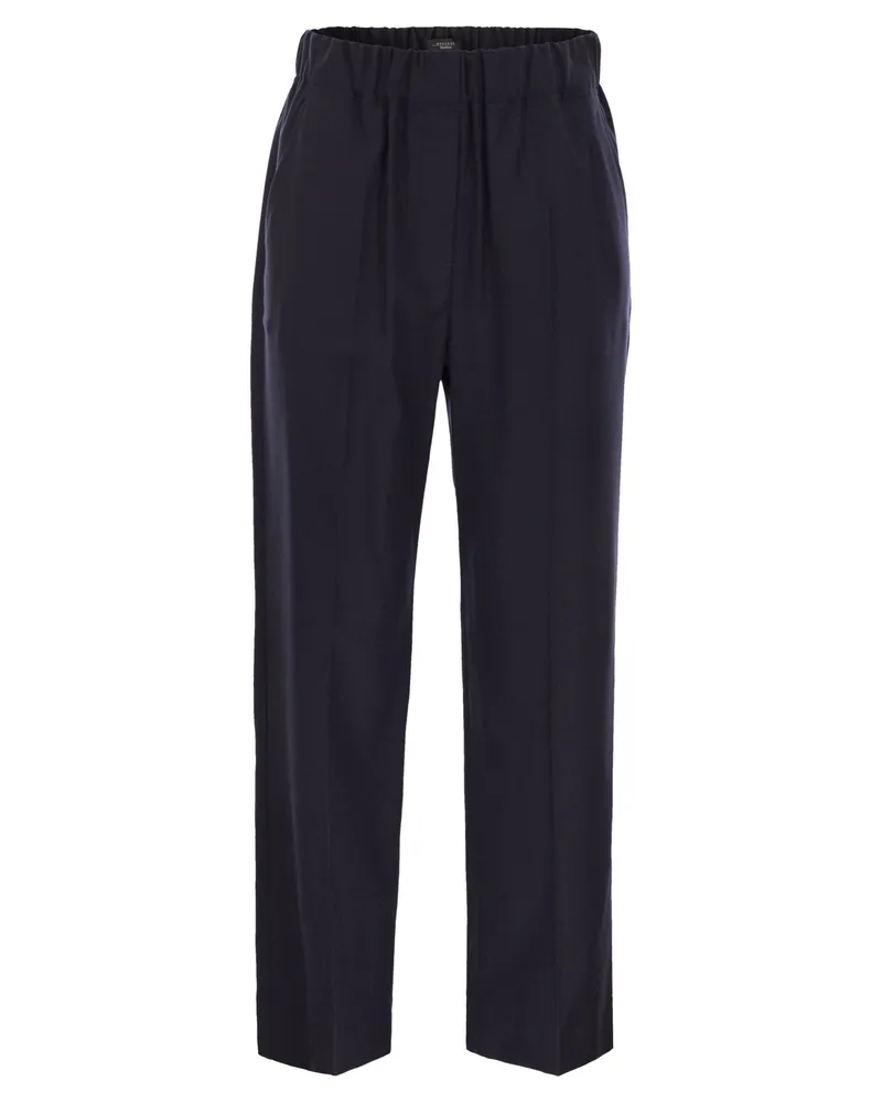 Weekend Max Mara Hateley Wollflanellhose Blue