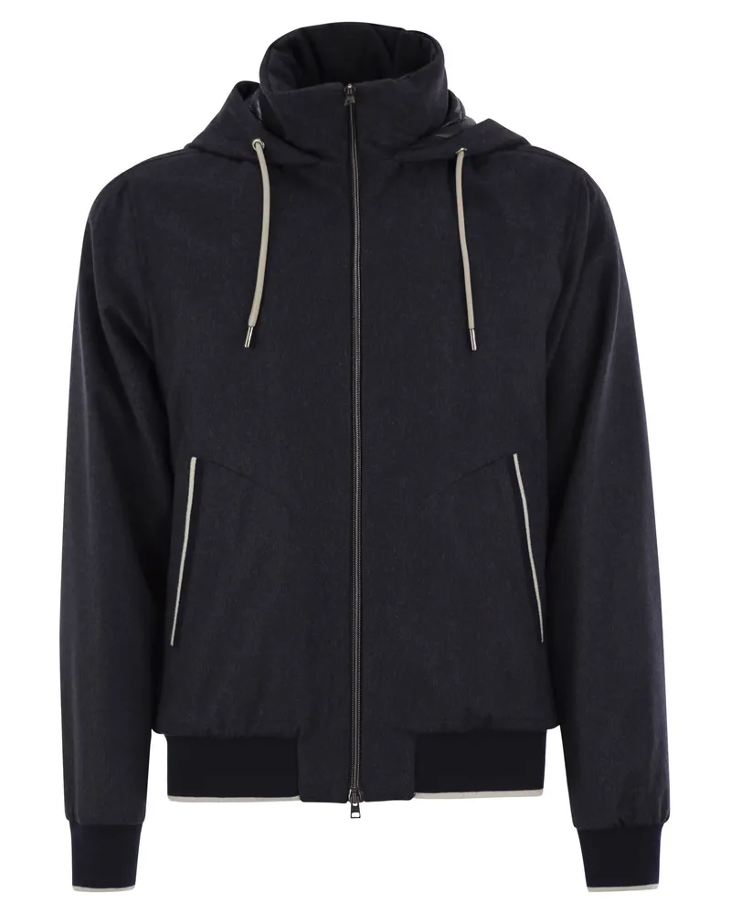 Herno Cashmere und Seidenresort -Bomberjacke Blue
