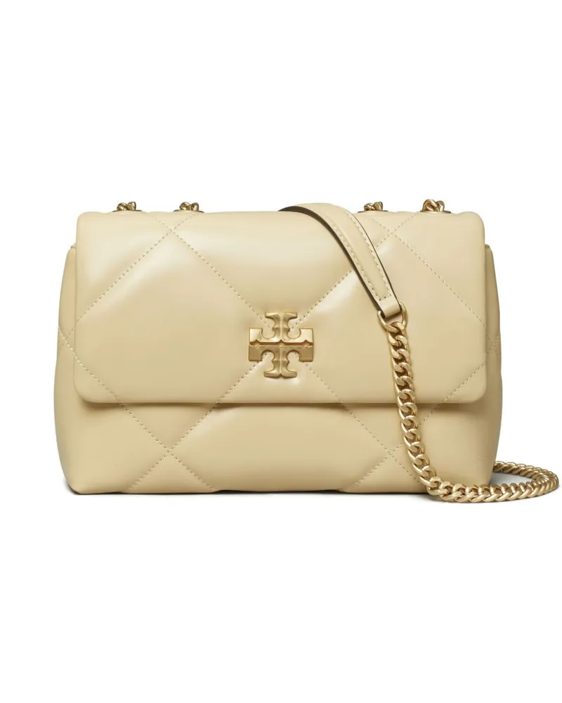 Tory Burch Kira Diamond Small Leder Umhängetasche Beige
