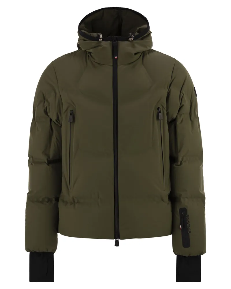 Moncler Angren gepolsterte Skijacke mit Kapuze Green