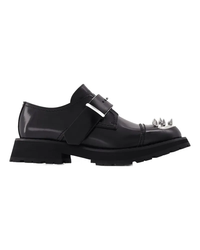 Alexander McQueen Slipper mit Stollen in schwarzem Leder Black