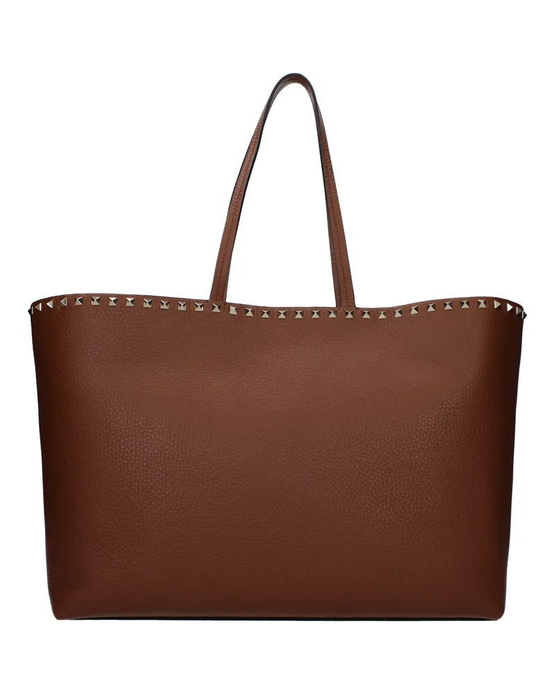 Valentino Garavani Damens Rockstud Umhängetasche Braun/Tabakleder -