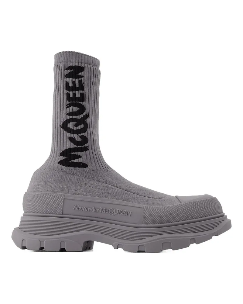 Alexander McQueen Sockenstiefel in Grau Grey