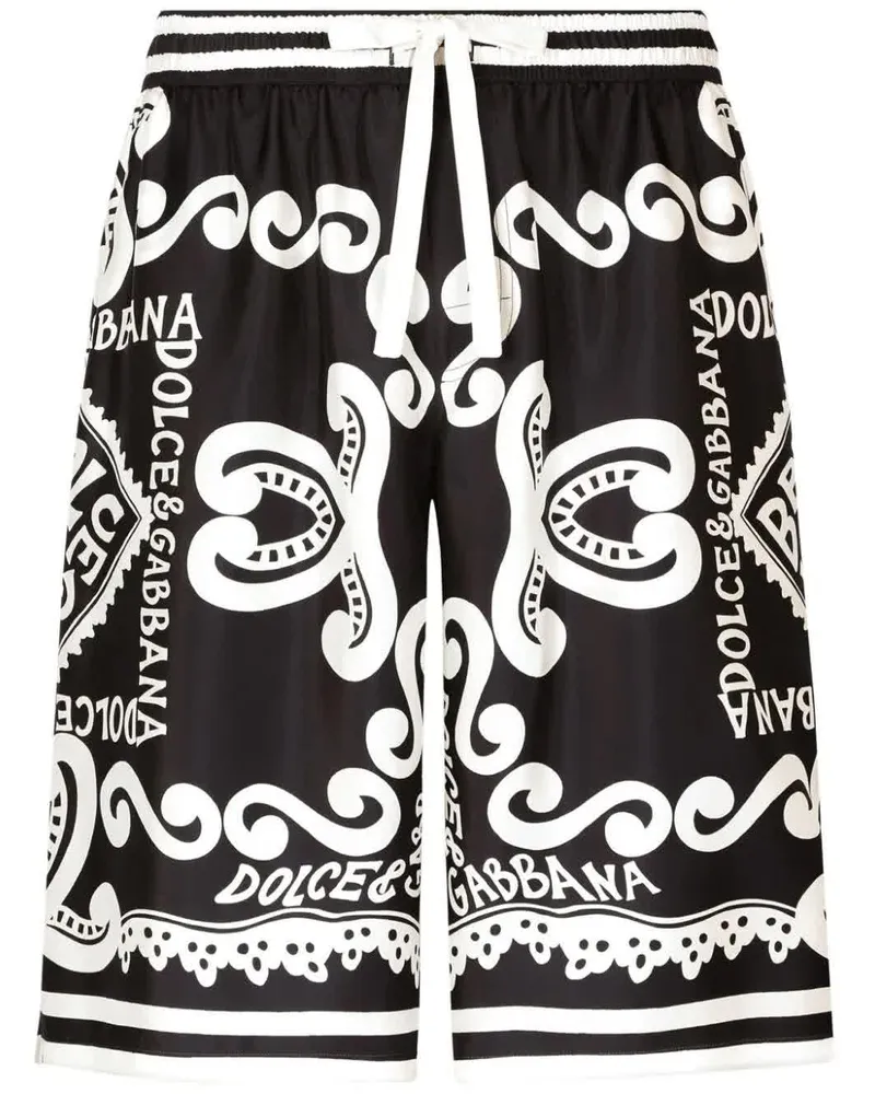 Dolce & Gabbana Bermuda Marine Print Blue
