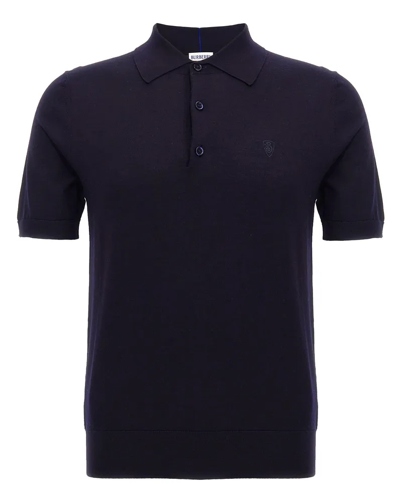 Burberry Wolle Poloshirt Blue