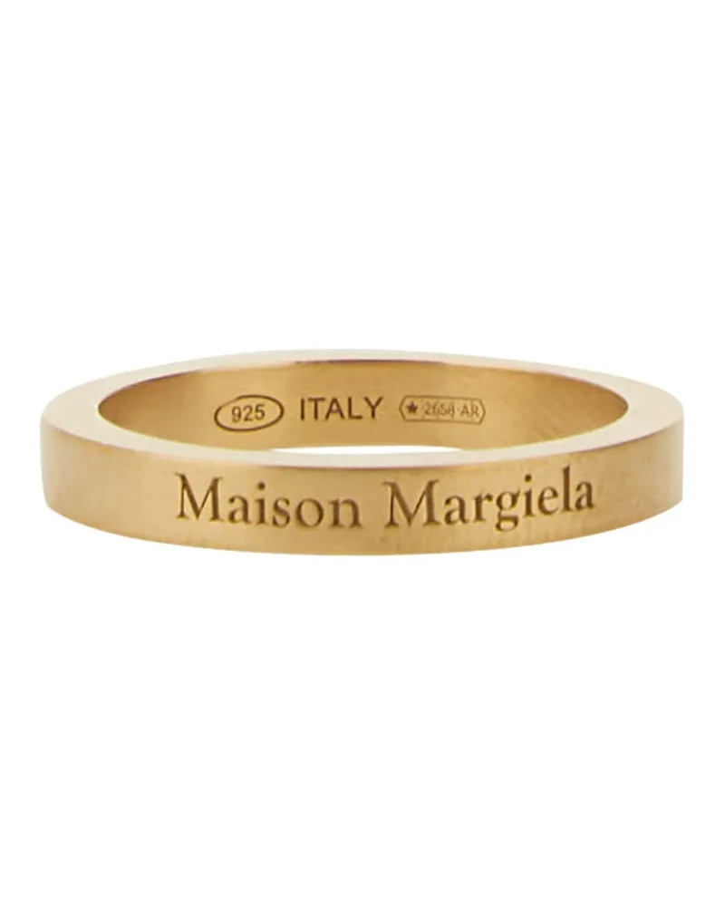 Maison Margiela Anello Con Logo Silver