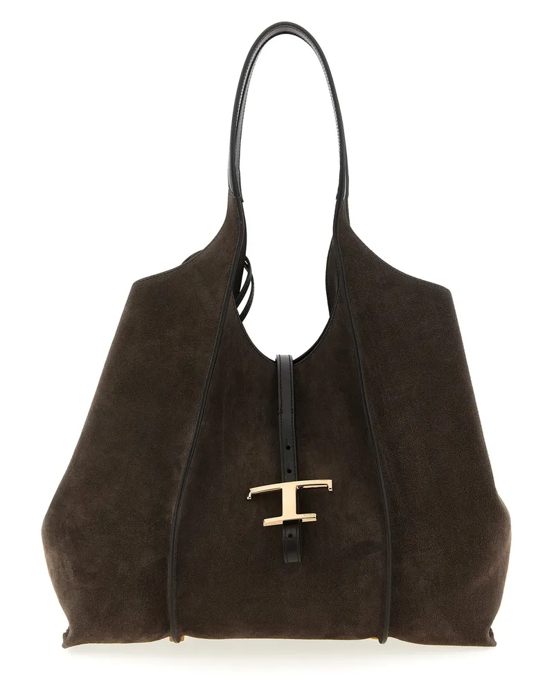 TOD'S Tod 's Mittel "t zeitlos" Einkaufstasche Brown