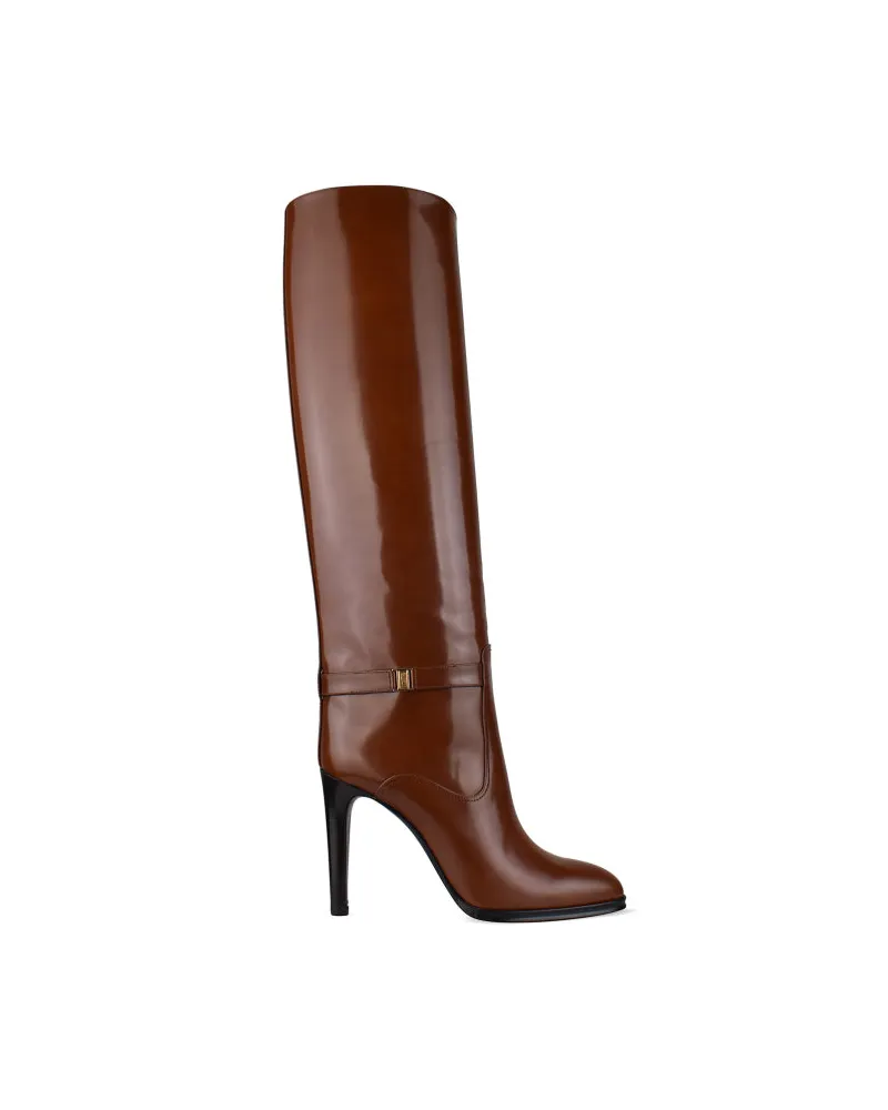 Saint Laurent Diane Stiefel Brown