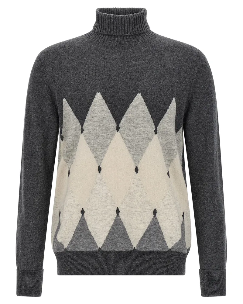 Ballantyne Argyle Rollkragenpullover Gray