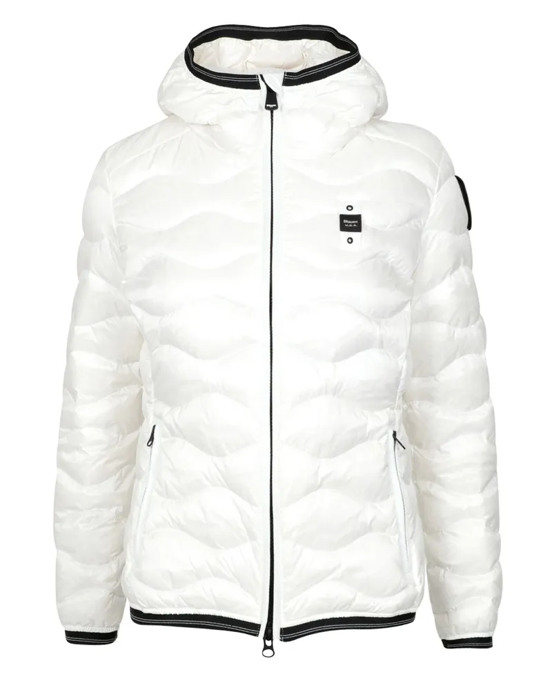 Blauer Mäntel weiß White