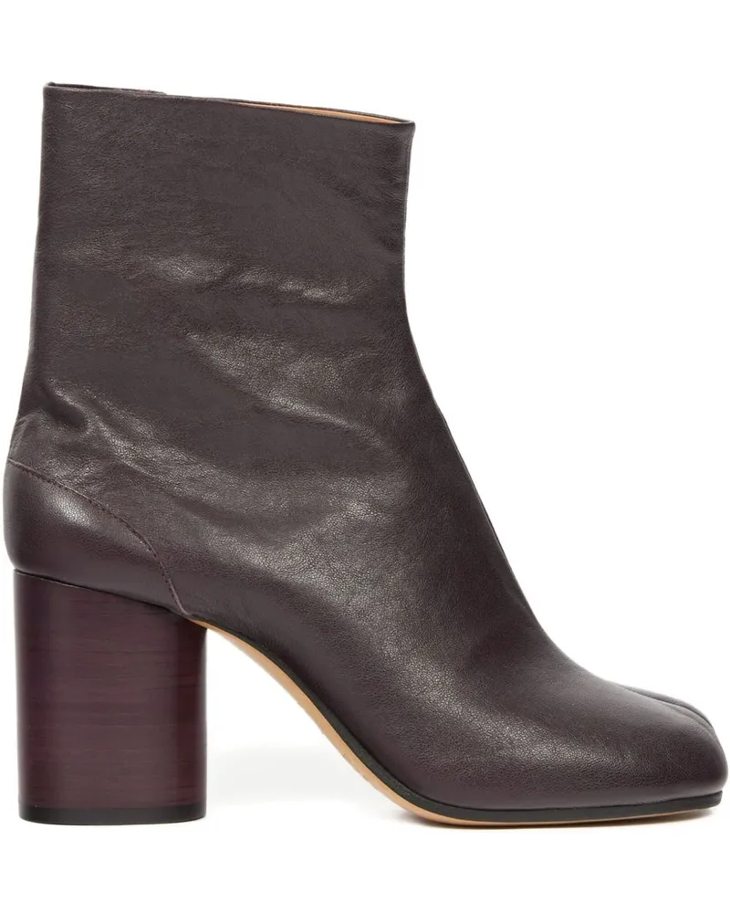 Maison Margiela Tabi Leder -Knöchelstiefel Purple