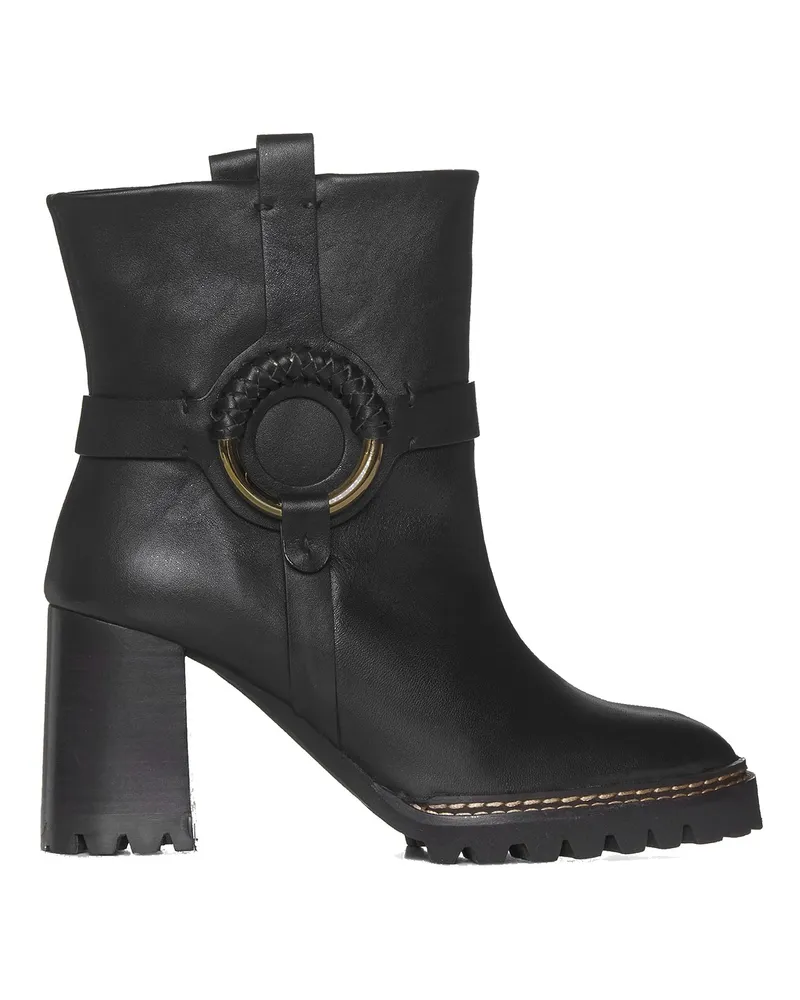 See by Chloé Siehe von Chloe See von Chloe Hana Lederstiefeln Schwarz