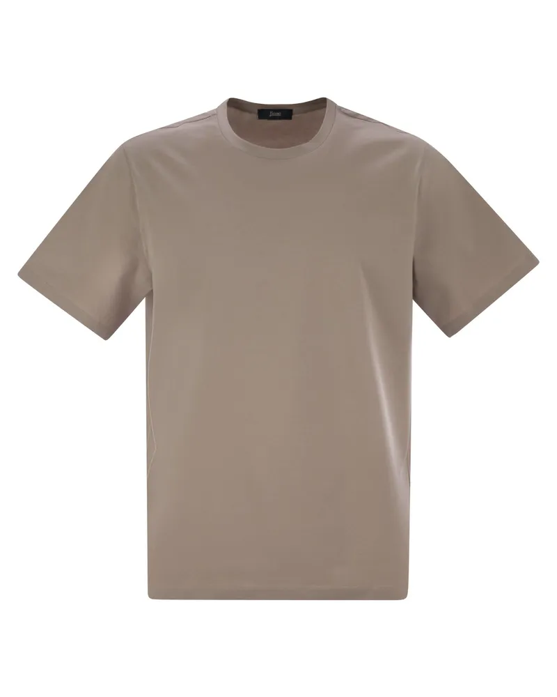 Herno Stretch Cotton T -Shirt Beige