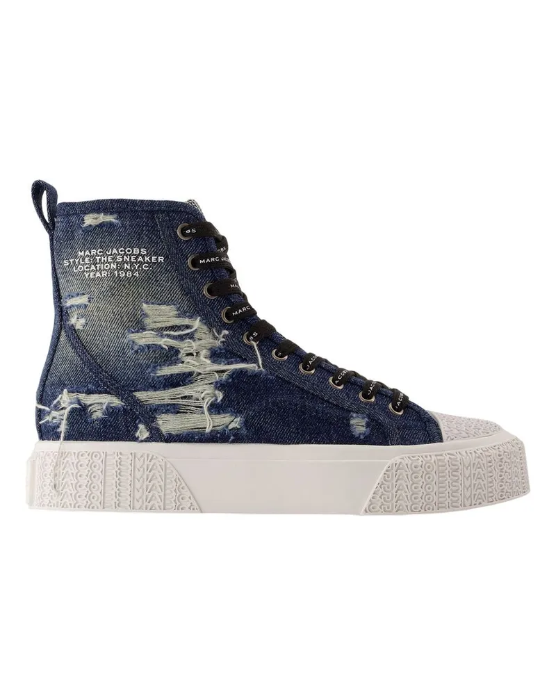 Marc Jacobs Die hohen Top -Turnschuhe  Baumwollblau Blue