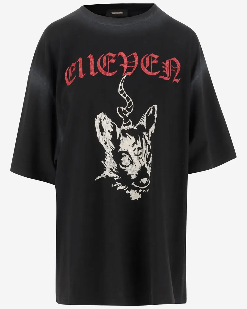 WE 11 DONE We11 Done Monster Print Baumwoll -T -Shirt Black