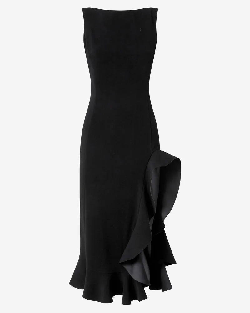Pinko Stretch Viskose -Kleid mit Rüschen Black