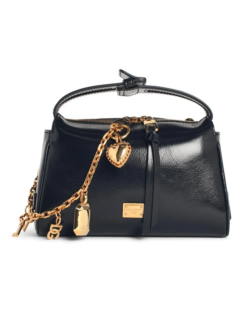 Dolce & Gabbana Schwarze Lear-Handtasche „Vittoria“ von Black
