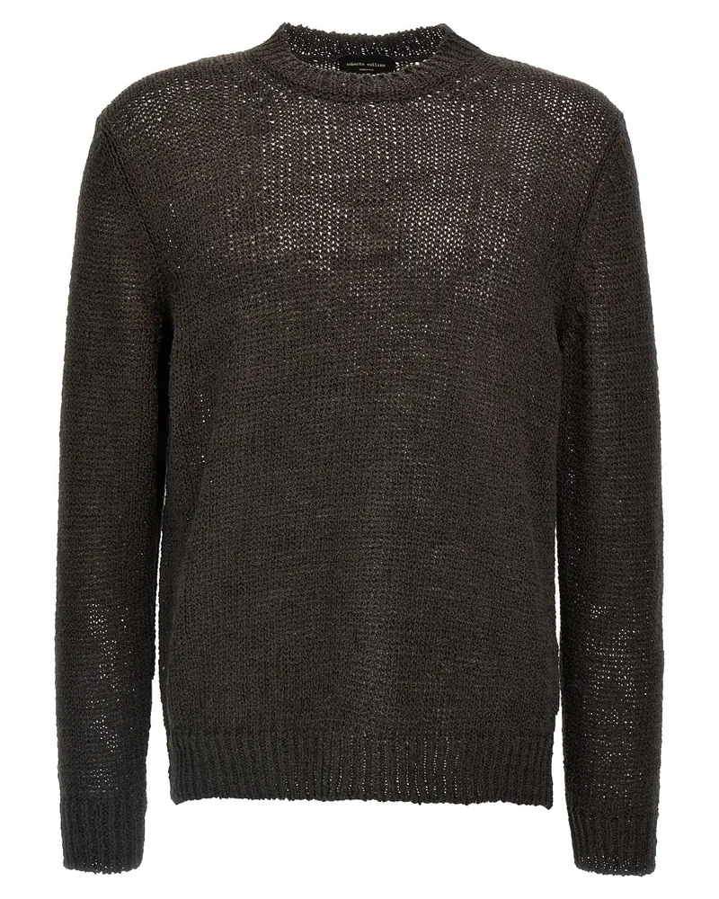 Roberto Collina Mesh Pullover Brown