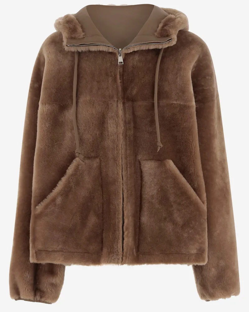 BLANCHA Shearling Reversible Jacke Brown