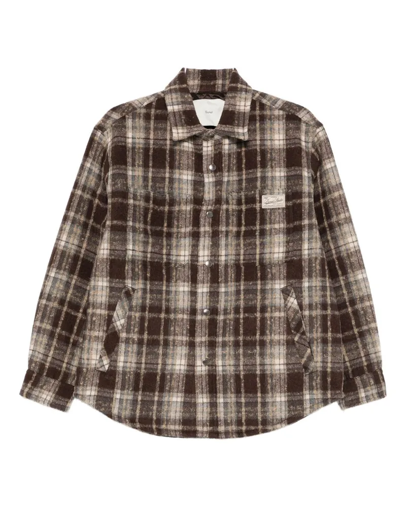 Dunst flanell -checkte Hemd Brown