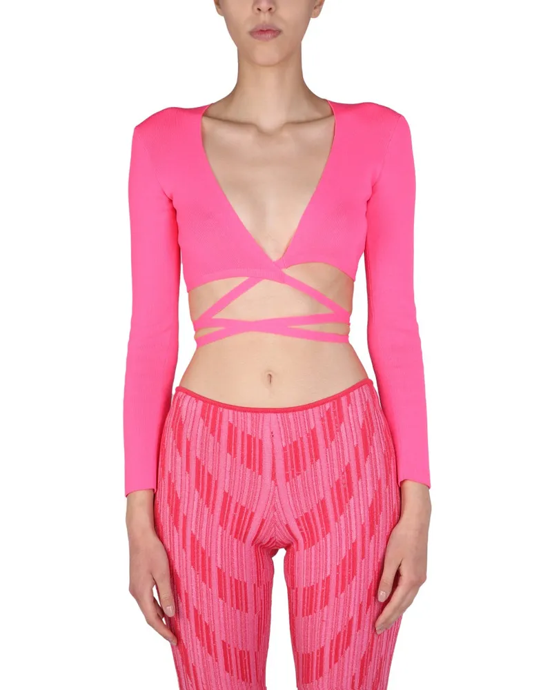 MSGM Top beschnitten Fuchsia
