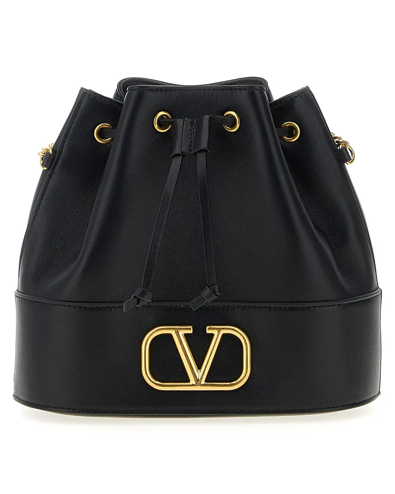 Valentino Garavani Valentino Garavani V Logo Signature Mini Eimerbeutel Black